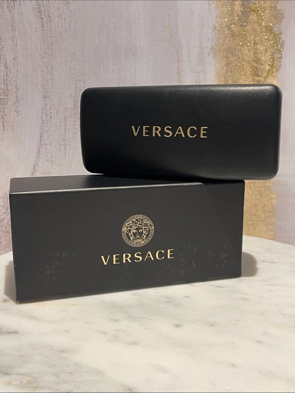 New Black VERSACE glasses case w/box 💖